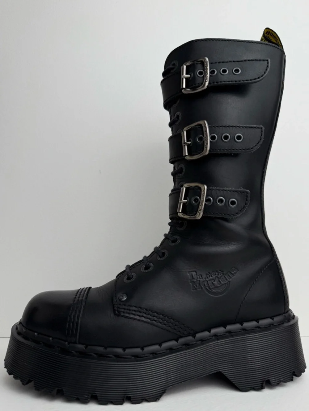 Vintage Dr. Martens 3A26 Holy Grail England Black Envy Platform Boots UK 4